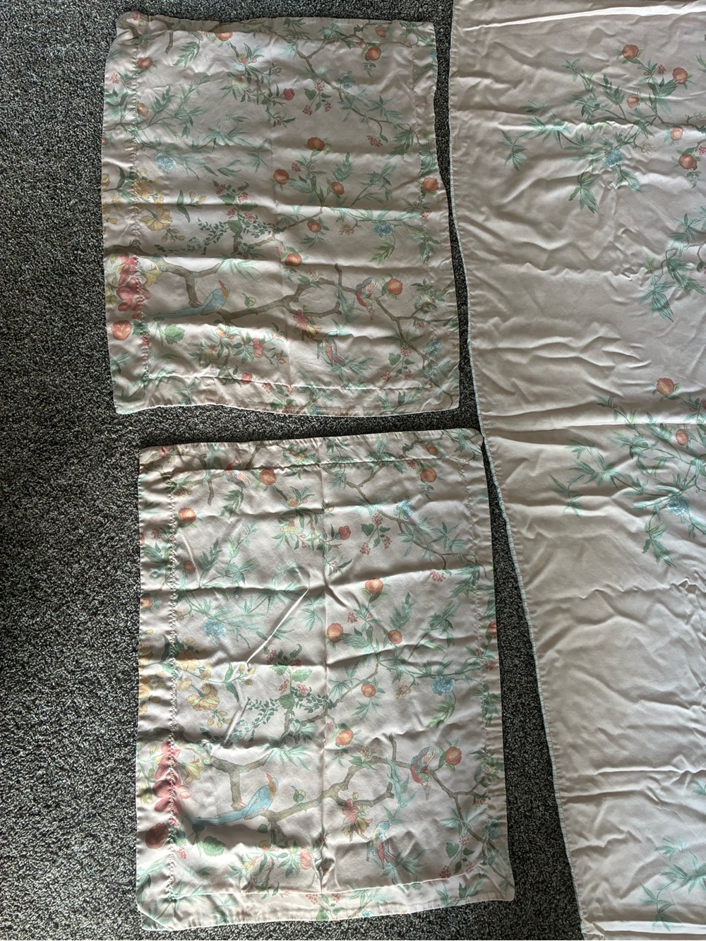 Pottery Barn 3 Piece Mariella Queen Chinoiserie Floral Pastel Duvet - Picture 6 of 13